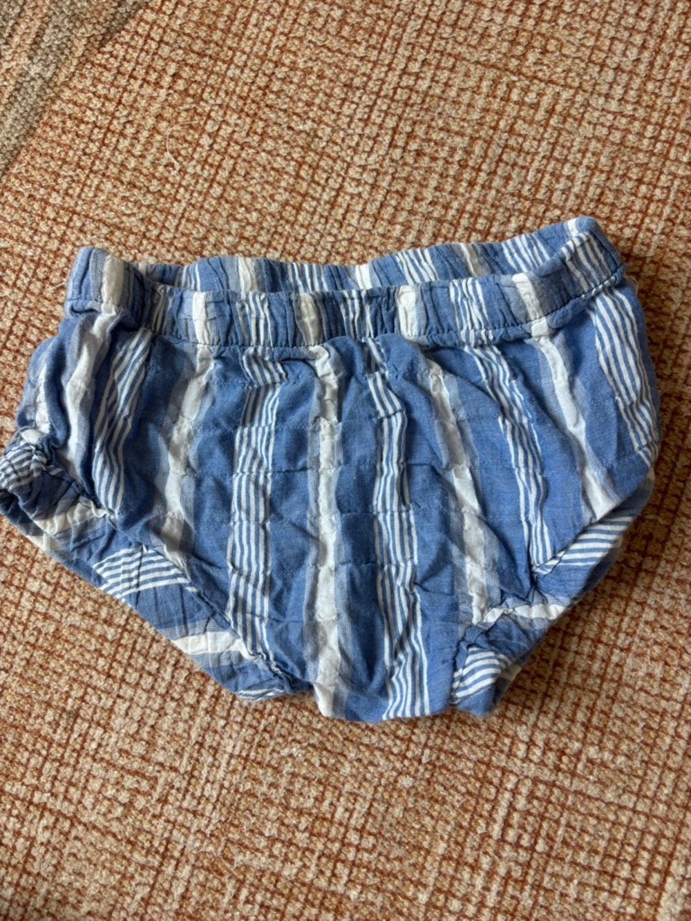 Billie Blooms Blue & White Striped Baby Bloomers